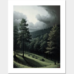 Cool Summer Morning in a Pine Forest Posters and Art